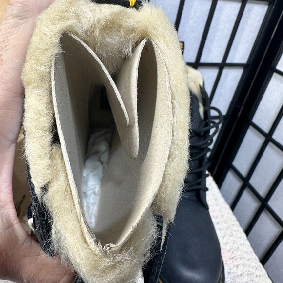 Dr. Martens Womens size 8 Leather Boots Fur Lined 1460 Serena Black WarmWair - Picture 5 of 9